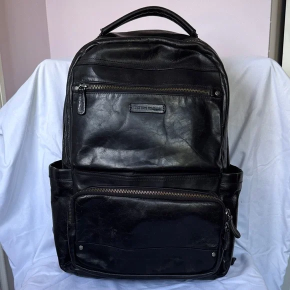 Frye Logan Black Leather Backpack - Picture 1 of 13